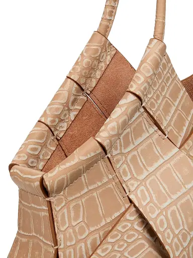 Ulla Johnson Women's Charlotte Woven Croc-Embossed Leather Shoulder Bag - Dune | Thumbnail 5 Ulla Johnson Women's Charlotte Woven Croc-Embossed Leather Shoulder Bag - Dune | Thumbnail 5