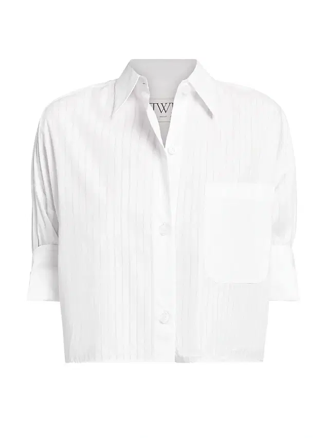 TWP Women's Next Ex Cotton Blouse - White Light Blue