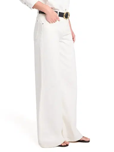 TWP Women's Tiny Dancer Wide-Leg Jeans - White - Size 31 | Thumbnail 4