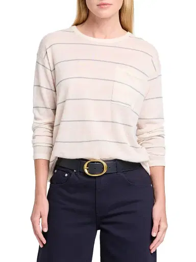 TWP Women's 4Th St Stripe Cashmere Sweater - Ivory Multi | Thumbnail 3 TWP Women's 4Th St Stripe Cashmere Sweater - Ivory Multi | Thumbnail 3