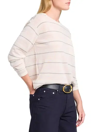 TWP Women's 4Th St Stripe Cashmere Sweater - Ivory Multi | Thumbnail 4 TWP Women's 4Th St Stripe Cashmere Sweater - Ivory Multi | Thumbnail 4