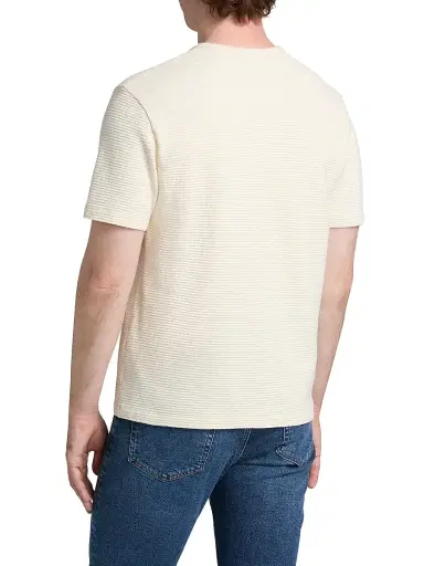 Frame Men's Jacquard Striped Crewneck T-Shirt - Cream - Size XXL | Thumbnail 5 Frame Men's Jacquard Striped Crewneck T-Shirt - Cream - Size XXL | Thumbnail 5