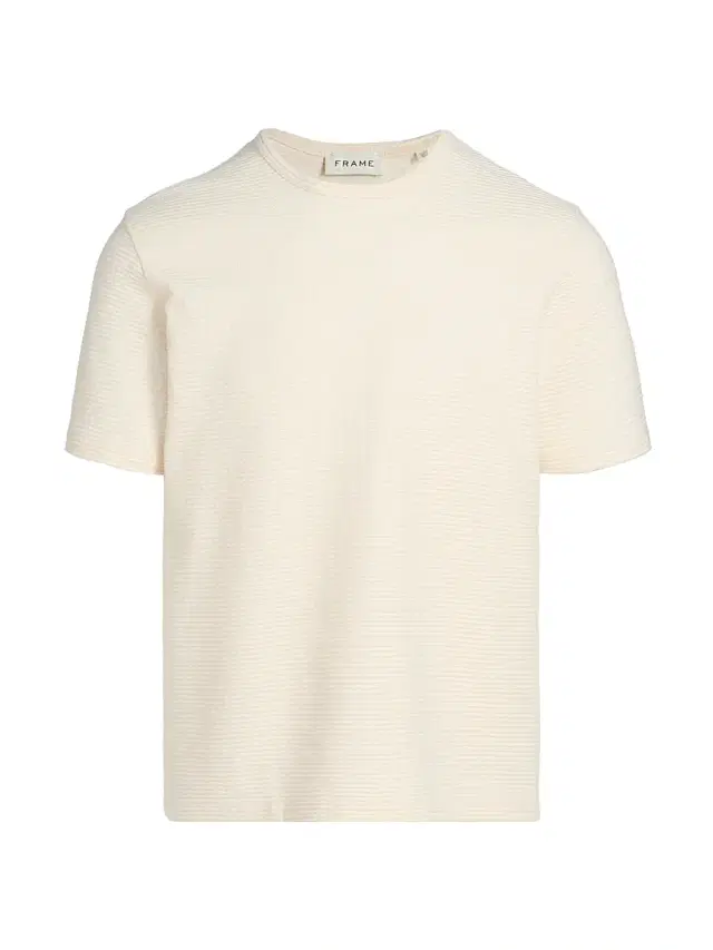 FRAME Men's Jacquard Striped Crewneck T-Shirt - Cream