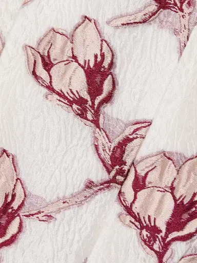 Milly Women's Paige Floral Jacquard Crop Top - Pink White | Thumbnail 7