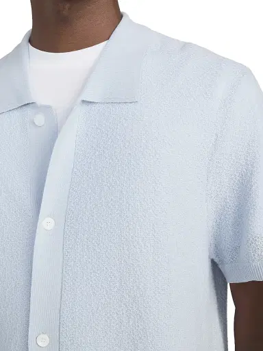 Frame Men's Wool Short-Sleeve Button-Front Cardigan - Pale Blue - Size XL | Thumbnail 7 Frame Men's Wool Short-Sleeve Button-Front Cardigan - Pale Blue - Size XL | Thumbnail 7