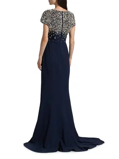 Oscar de la Renta Women's Crystal-Embroidered Cap-Sleeve Gown | Thumbnail 5 Oscar de la Renta Women's Crystal-Embroidered Cap-Sleeve Gown | Thumbnail 5