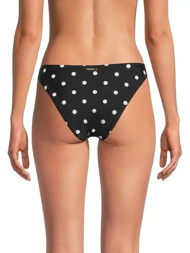 Milly Women's Margot Polka Dot Bikini Bottom - Black White - Size Large | Thumbnail 5