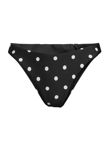 Milly Women's Margot Polka Dot Bikini Bottom - Black White - Size Large | Thumbnail 1