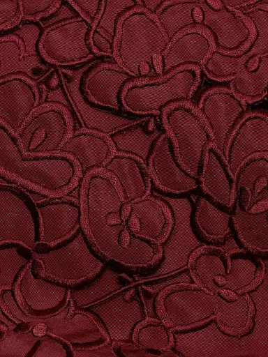 Oscar de la Renta Women's Cut-Out Floral-Embroidered Silk Cocktail Dress - Merlot | Thumbnail 7 Oscar de la Renta Women's Cut-Out Floral-Embroidered Silk Cocktail Dress - Merlot | Thumbnail 7