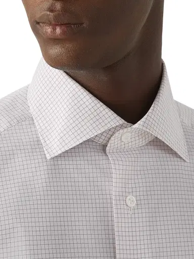 Zegna Men's Checked Centoventimila Cotton Shirt | Thumbnail 4 Zegna Men's Checked Centoventimila Cotton Shirt | Thumbnail 4