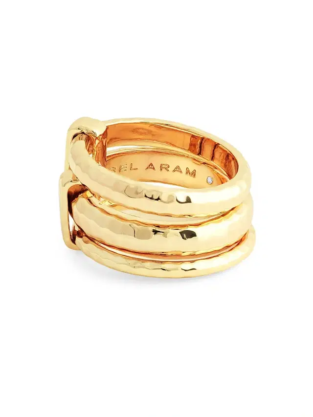 Women's Farrier 1K Gold-Plated Triple Connected Ring - Gold