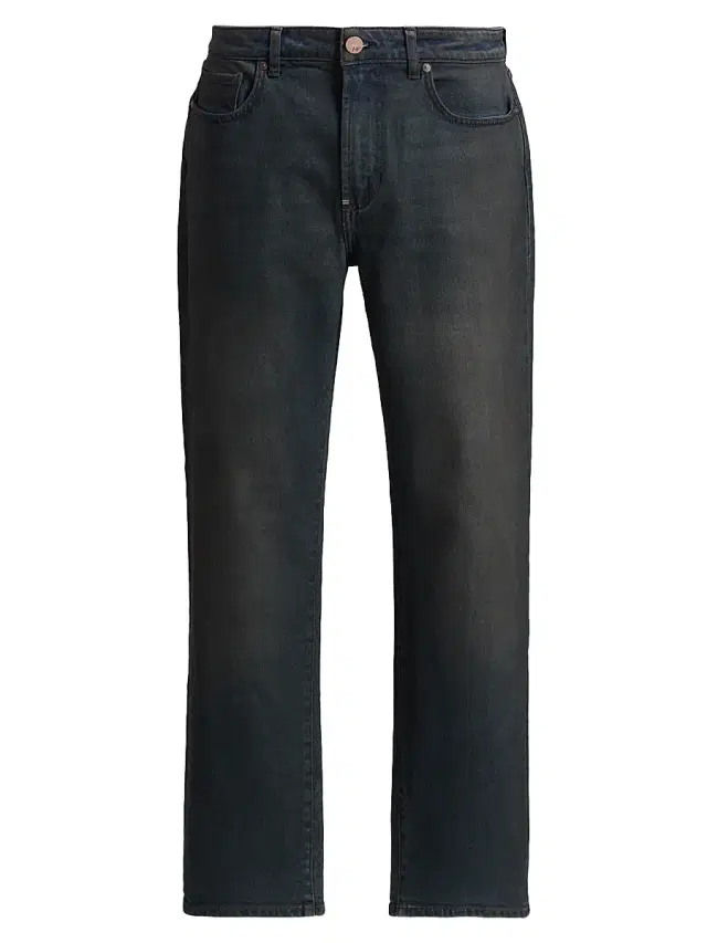 Men's Caine Coated Straight-Leg Jeans - Noir