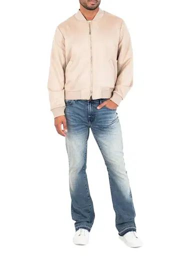 Monfrère Men's Maverick Bomber Jacket - Suede Taupe - Size XL | Thumbnail 2