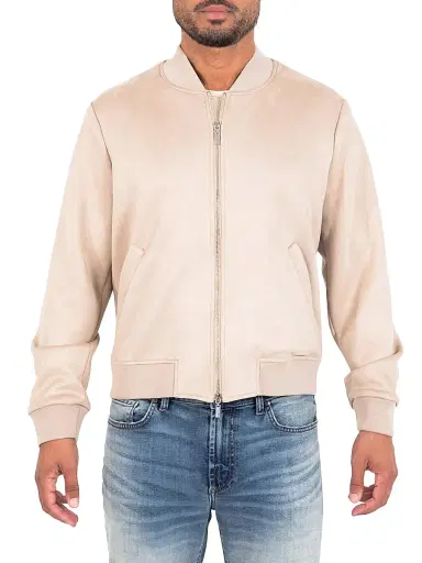 Monfrère Men's Maverick Bomber Jacket - Suede Taupe - Size XL | Thumbnail 1