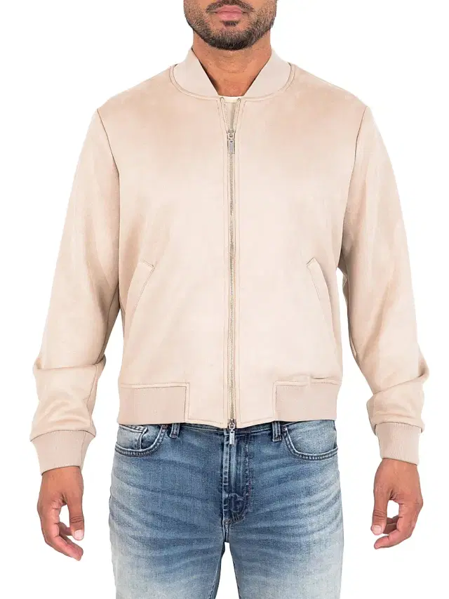 MONFRÈRE Men's Maverick Bomber Jacket - Suede Taupe