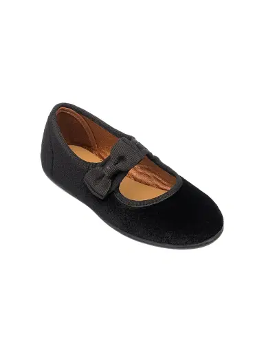 Elephantito Baby's, Little Girl's & Girl's Bow-Detail Velvet Mary Janes - Black 13 (Child) | Thumbnail 1