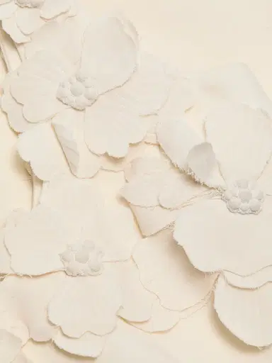 MONIQUE LHUILLIER Women's Floral Appliqué Scoopneck Cocktail Dress - Ivory - Size 14 | Thumbnail 7 MONIQUE LHUILLIER Women's Floral Appliqué Scoopneck Cocktail Dress - Ivory - Size 14 | Thumbnail 7