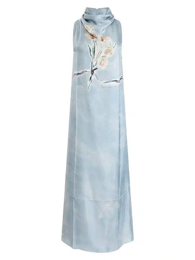 Women's Noori Silk Maxi Dress - Storm Tulip