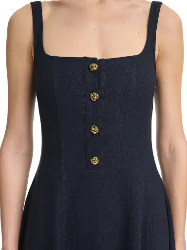 Altuzarra Women's Orrie Knotted Button Midi-Dress - Navy | Thumbnail 6 Altuzarra Women's Orrie Knotted Button Midi-Dress - Navy | Thumbnail 6