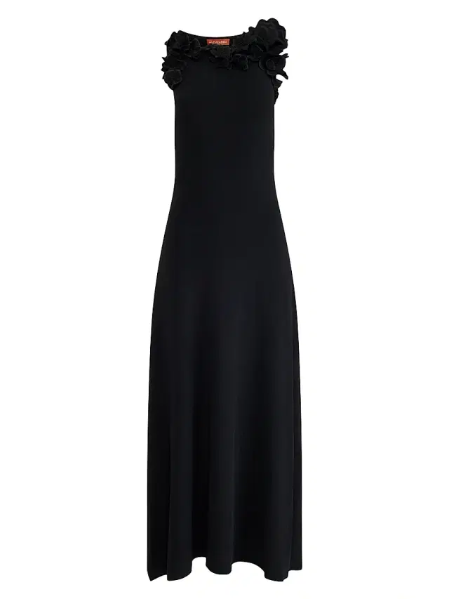 Altuzarra Women's Woolfe Floral Appliqué Column Gown - Black