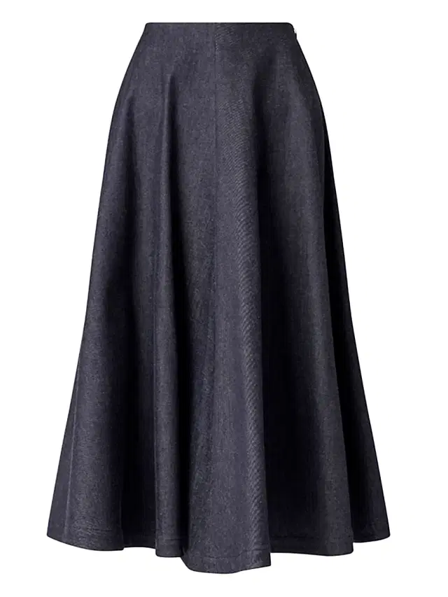 Women's Varda Cotton Faille Midi-Skirt - Berry Blue