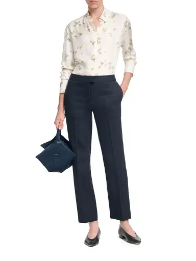 Altuzarra Women's Chika Watercolor Print Cotton Shirt - Ivory Allover Petals - Size 10 | Thumbnail 2