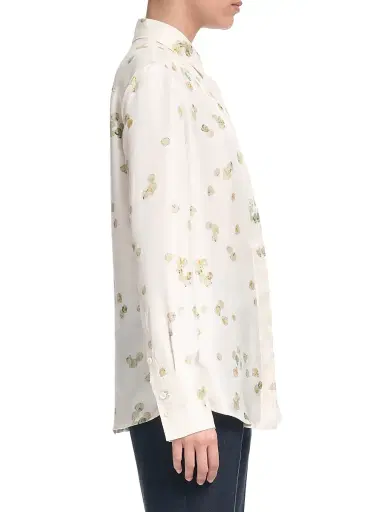 Altuzarra Women's Chika Watercolor Print Cotton Shirt - Ivory Allover Petals - Size 10 | Thumbnail 4