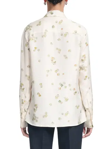 Altuzarra Women's Chika Watercolor Print Cotton Shirt - Ivory Allover Petals - Size 10 | Thumbnail 5