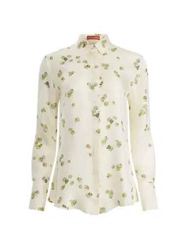 Altuzarra Women's Chika Watercolor Print Cotton Shirt - Ivory Allover Petals - Size 10 | Thumbnail 1