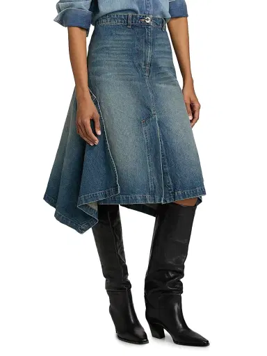 Brandon Maxwell Women's Frankie Denim Cascade Skirt - Dakota Wash | Thumbnail 4 Brandon Maxwell Women's Frankie Denim Cascade Skirt - Dakota Wash | Thumbnail 4