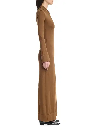 Altuzarra Women's Arp Cotton-Silk Long-Sleeve Maxi Dress - Toffee - Size XS | Thumbnail 4 Altuzarra Women's Arp Cotton-Silk Long-Sleeve Maxi Dress - Toffee - Size XS | Thumbnail 4