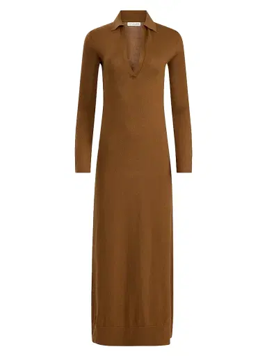 Altuzarra Women's Arp Cotton-Silk Long-Sleeve Maxi Dress - Toffee - Size XS | Thumbnail 1 Altuzarra Women's Arp Cotton-Silk Long-Sleeve Maxi Dress - Toffee - Size XS | Thumbnail 1