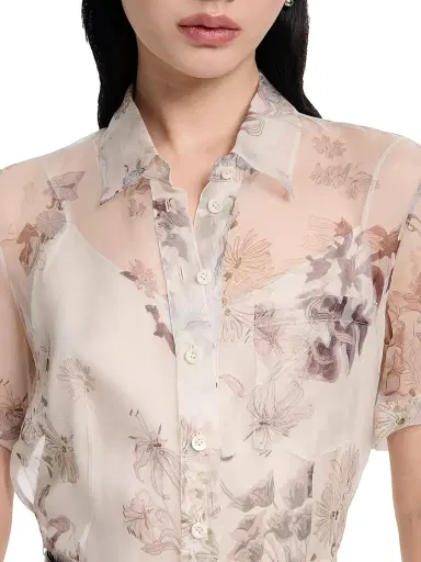 Altuzarra Women's Kiera Floral Silk Shirtdress - Ivory Flowers | Thumbnail 6 Altuzarra Women's Kiera Floral Silk Shirtdress - Ivory Flowers | Thumbnail 6
