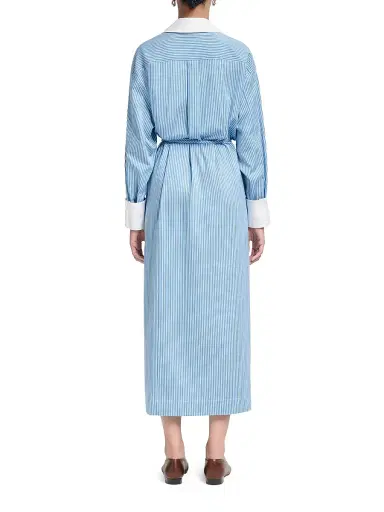 Altuzarra Women's Floyd Striped Cotton Maxi Shirtdress - Azure Stripe | Thumbnail 6 Altuzarra Women's Floyd Striped Cotton Maxi Shirtdress - Azure Stripe | Thumbnail 6