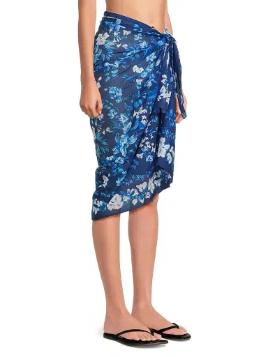 Kobi Halperin Women's Mckenzie Floral Cotton Pareo - Indigo Multi | Thumbnail 4 Kobi Halperin Women's Mckenzie Floral Cotton Pareo - Indigo Multi | Thumbnail 4