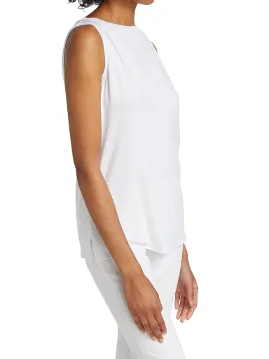 Majestic Filatures Women's Soft-Touch Boatneck Tank Top - Blanc | Thumbnail 4