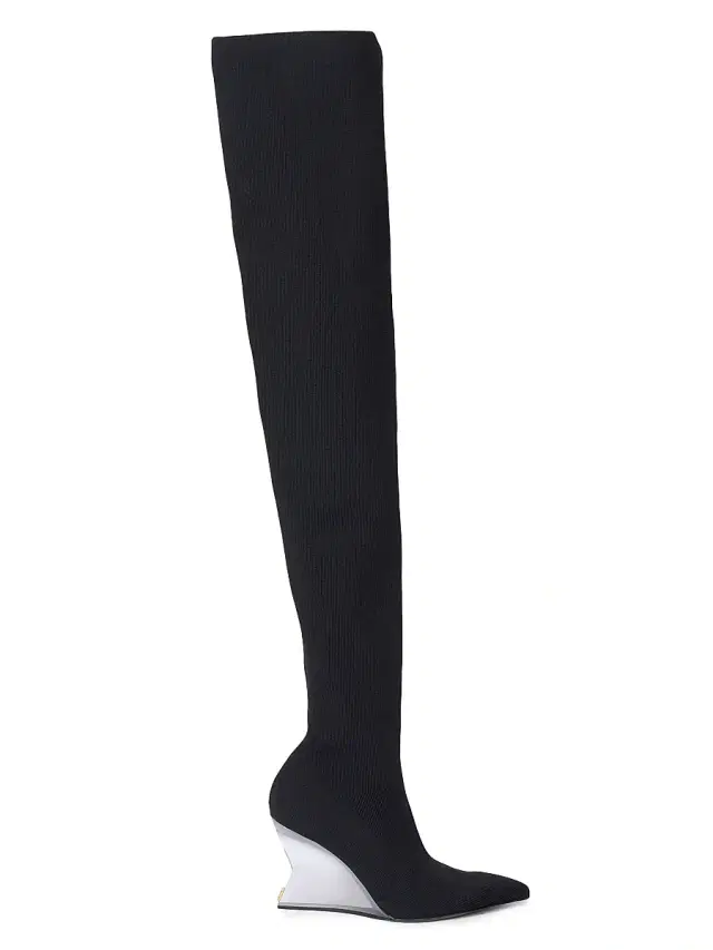 Women's 95MM Wedge-Heel Over-The-Knee Boots - Noir