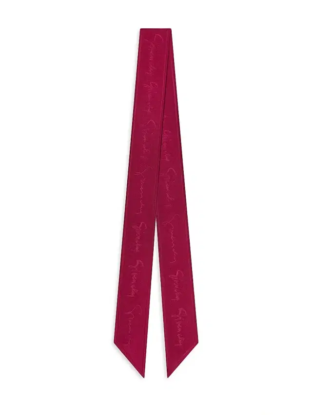 Givenchy Women's Bandeau in Silk Jacquard with Signature - Red Cherry