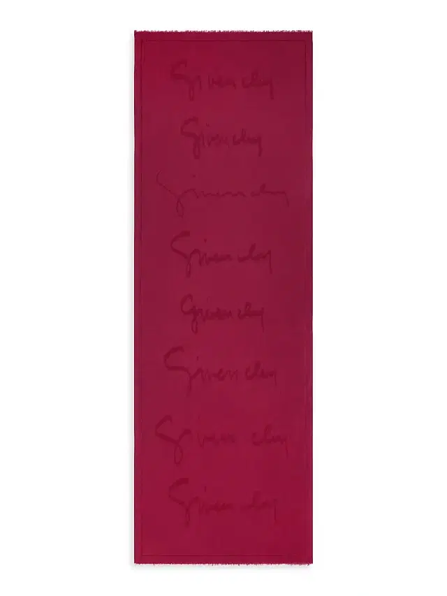Givenchy Women's Stole in Silk and Cotton with Signature - Red Cherry
