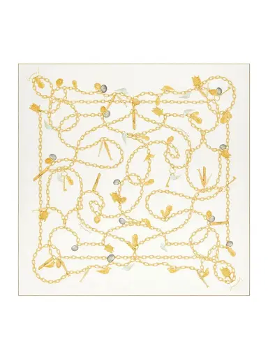 Givenchy Women's Lucky Charms Square Scarf in Silk - Ivory | Thumbnail 1 Givenchy Women's Lucky Charms Square Scarf in Silk - Ivory | Thumbnail 1