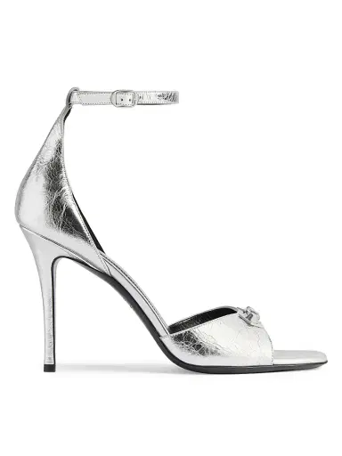 Balenciaga Women's City Uptown Sandal Heels - Silver | Thumbnail 1 Balenciaga Women's City Uptown Sandal Heels - Silver | Thumbnail 1