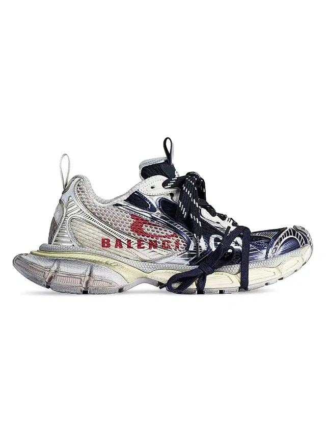 Men's 3XL Split Logo Sneakers - Eggshell Red Navy