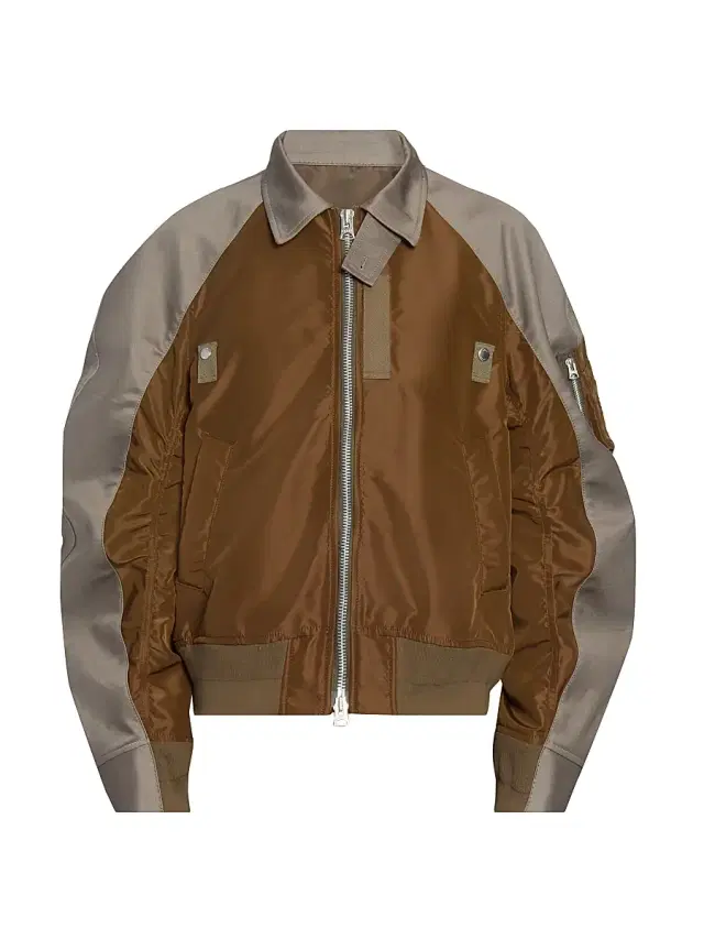 Men's Cotton Chino Nylon Twill Blouson Jacket - Gray Brown