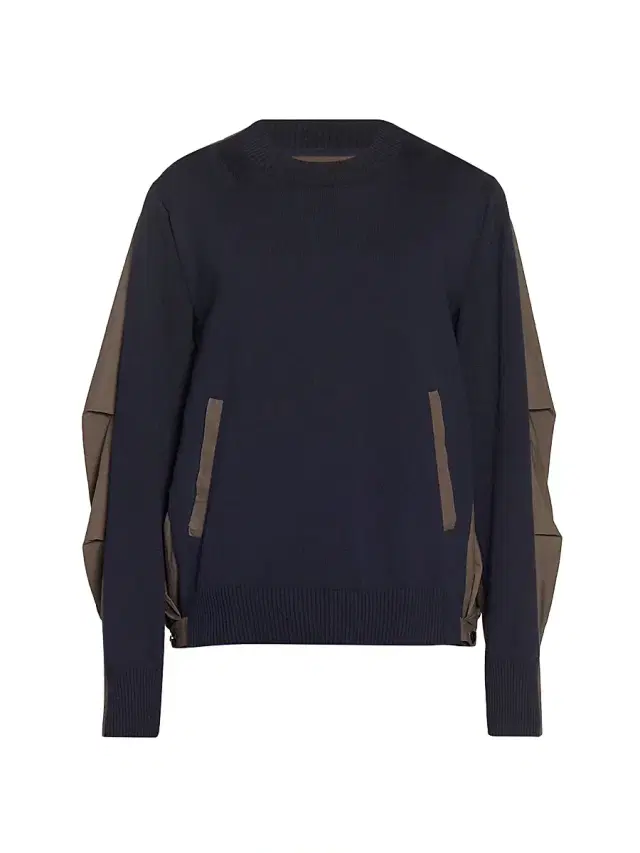 Men's Cotton Typewriter Knit Sweatshirt - Navy Taupe