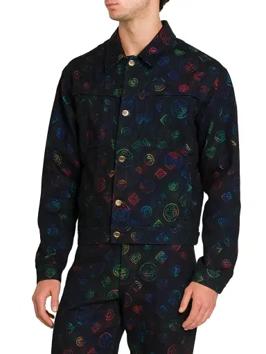 Casablanca Men's Heatmap Logo Denim Jacket | Thumbnail 4 Casablanca Men's Heatmap Logo Denim Jacket | Thumbnail 4