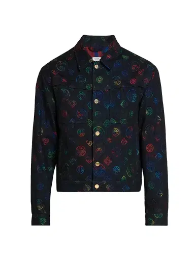 Casablanca Men's Heatmap Logo Denim Jacket | Thumbnail 1 Casablanca Men's Heatmap Logo Denim Jacket | Thumbnail 1