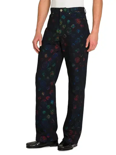 Casablanca Men's Heatmap Logo Mid-Rise Straight-Leg Jeans | Thumbnail 4 Casablanca Men's Heatmap Logo Mid-Rise Straight-Leg Jeans | Thumbnail 4