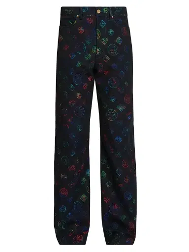Casablanca Men's Heatmap Logo Mid-Rise Straight-Leg Jeans | Thumbnail 1 Casablanca Men's Heatmap Logo Mid-Rise Straight-Leg Jeans | Thumbnail 1