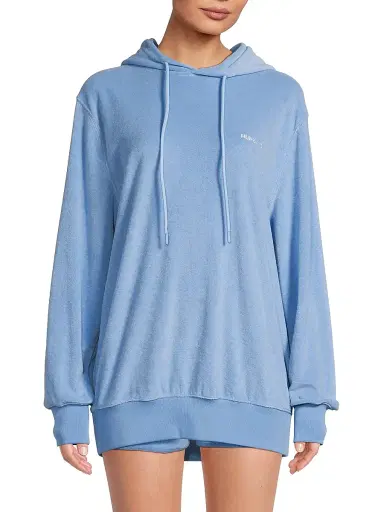 Hunza G Women's Resort Terry Cloth Hoodie - Cornflower | Thumbnail 3