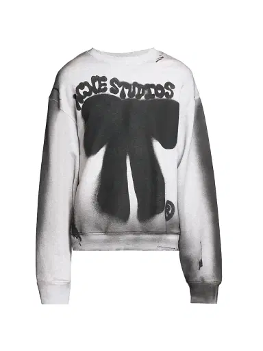 Acne Studios Men's Franziska Marker Bow Sweatshirt - Pale Grey Melange | Thumbnail 1